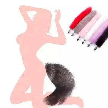 Metal Anal Butt Plug Anal with Fox Tail.