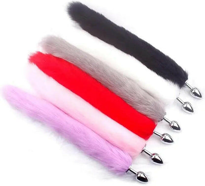 Metal Anal Butt Plug Anal with Fox Tail.
